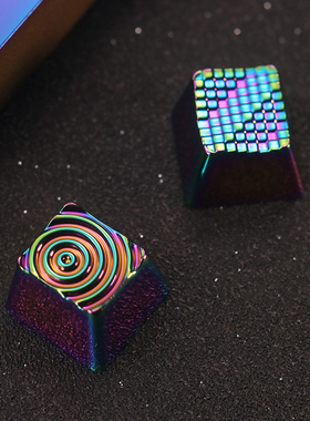 键石矩阵水滴纹艺术周边幻彩镀银色机械键盘锌铝合金属个性键帽