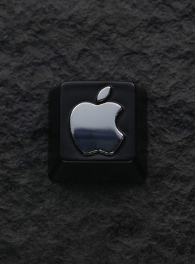 键石苹果手机银色logo周边机械键盘锌铝合金金属个性浮雕键帽按键