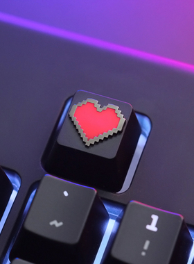 键石塞尔达传说之下像素爱心血槽键帽 机械键盘锌铝合金属透光