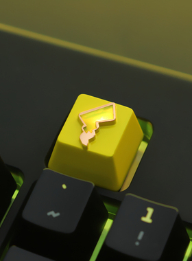 宝可梦口袋妖怪皮卡丘 机械键盘锌铝合金属个性透光键帽按键 键石