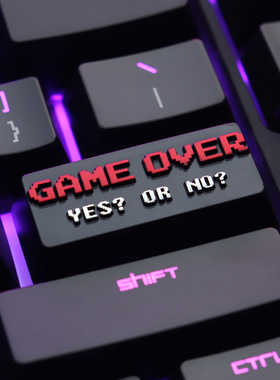 FC任天堂GAMEOVER游戏结束 锌铝合金属机械键盘个性回车键帽 键石