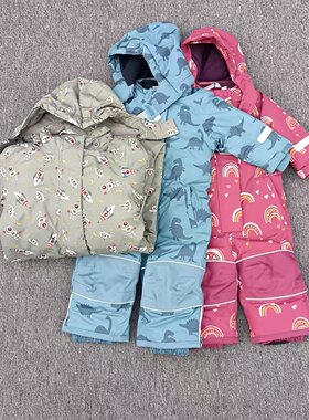 德单 男女童厚款加绒保暖防水透气耐磨抗寒-30°户外连体滑雪服