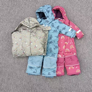 德单 男女童厚款加绒保暖防水透气耐磨抗寒-30°户外连体滑雪服