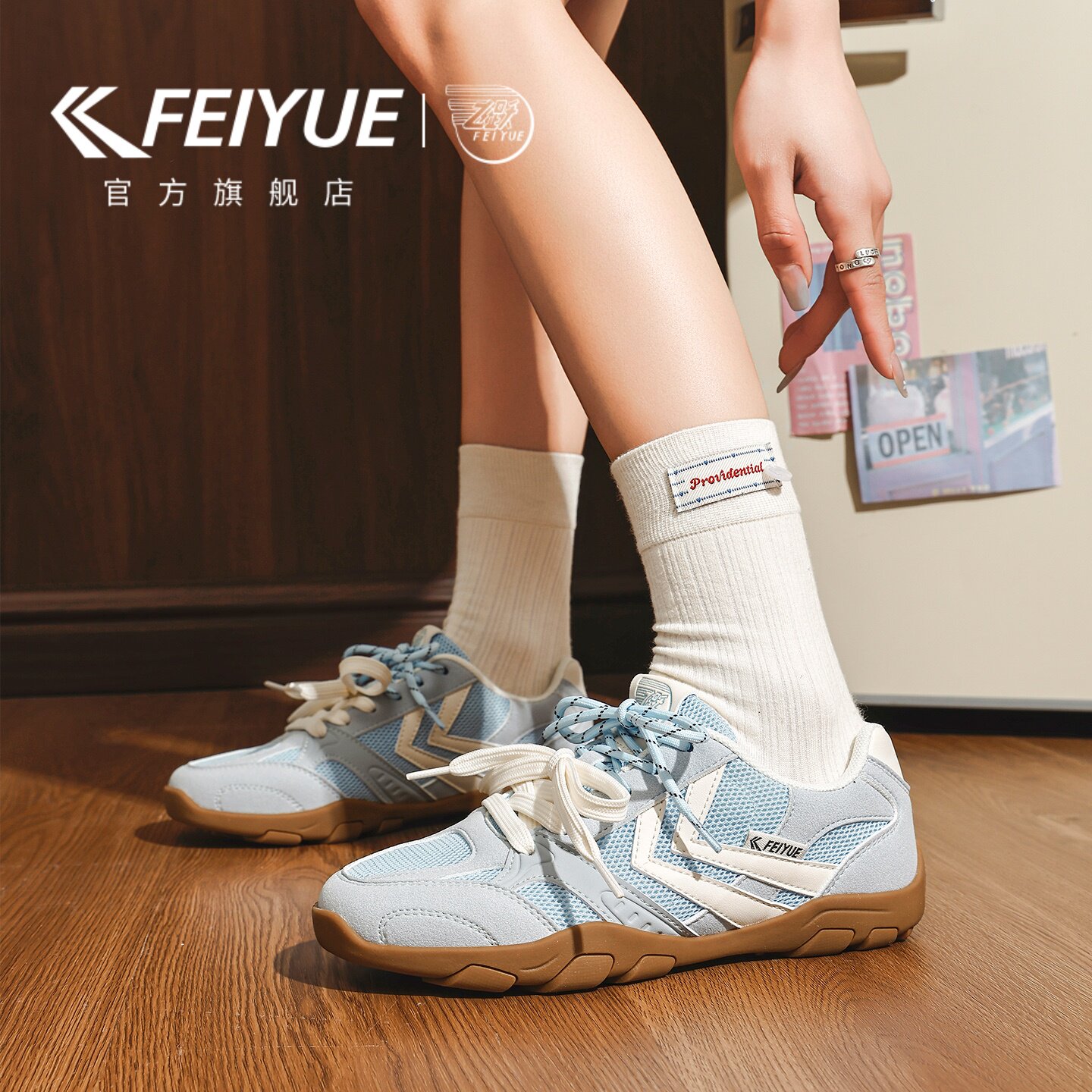 feiyue/飞跃女鞋运动鞋2026夏季新款网面透气软底网鞋轻便
