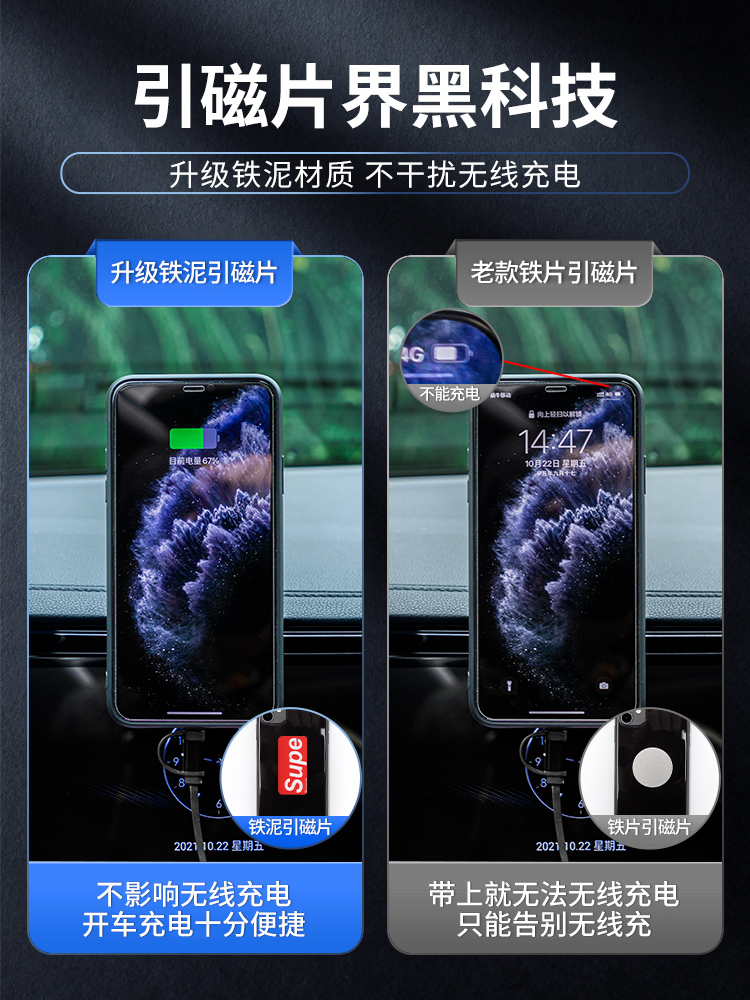 磁手机磁力贴片强力不片引片无线充电扰通用车载磁吸支架式磁吸贴 汽车用品/电子/清洗/改装 车载手机支架/手机座 原图主图
