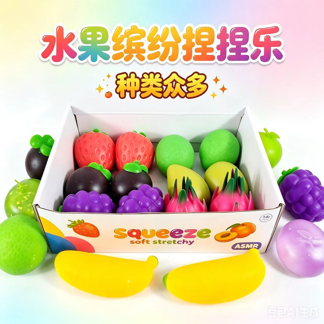 仿真水果捏捏乐款式多样慢回弹高颜值缓解压力发泄玩具