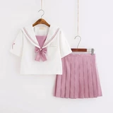 Форма, комплект, студенческая юбка в складку, униформа, популярно в интернете, с вышивкой