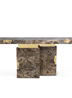 BOCADOLOBO轻奢大理石玄关台走廊靠墙装饰台别墅展厅高级感玄关桌