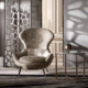 意大利轻奢虎纹沙发椅设计师款 扶手单人洽谈椅 别墅豪宅高级感个性