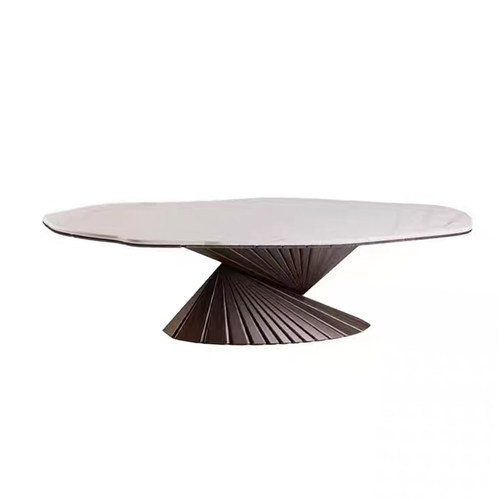 意式轻奢设计师款实木大理石餐桌