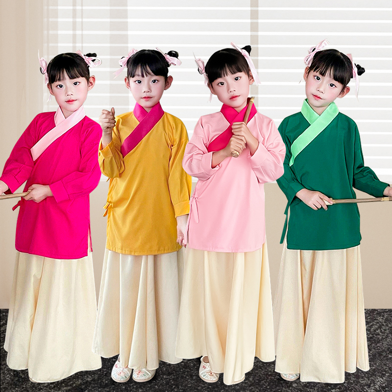 儿童古装国学书童男女学生童装幼儿开笔礼弟子规三字经演出表演服