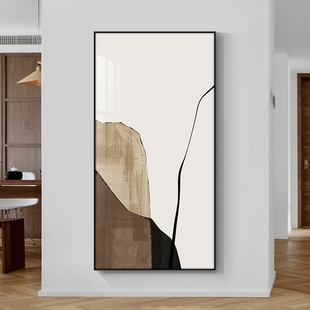 入户正对门玄关走廊过道挂画现代简约轻奢大气抽象时尚晶瓷装饰画