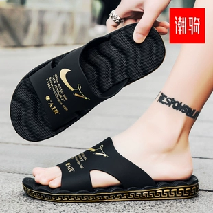 外穿休闲男士 男款 防滑防臭沙滩凉拖运动耐磨踩屎感一字拖 拖鞋 夏季