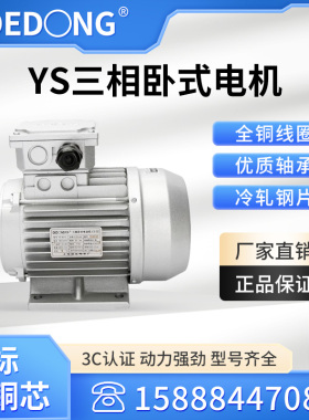 三相电动机YS8022/1.1KW/2800转 高速三相电机国标铜芯电动机