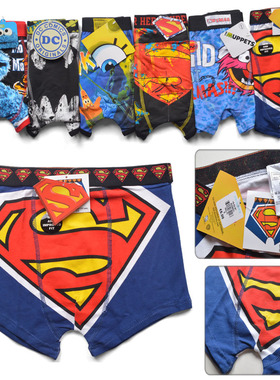 EHOSON 漫威卡通印花男士平角内裤 蝙蝠侠超人芝麻街雪怪海绵宝宝