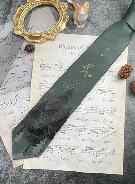 【心脏地震】秘境之森 圣诞节 领带jk原创制服手打女dk领带男小物