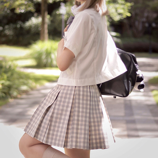 心脏地震 豆乳盒子小格子格裙JK原创制服日系箱褶裙学生半身裙