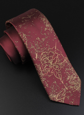 【心脏地震】醉海棠 jk领带女原创女士领带酒红创意小物领带dk男