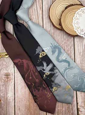 【心脏地震】鹤羽  龙吟 凤涅 领带jk原创制服手打女dk领带男小物