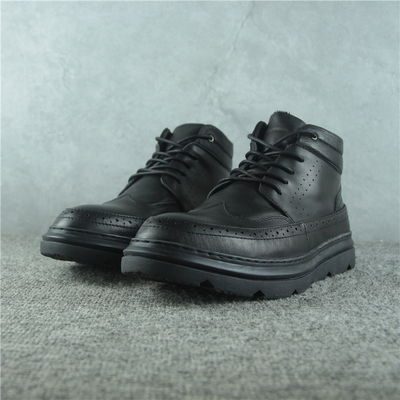 男士头层牛皮马丁靴加棉