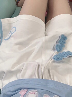 叁毒原创电波小猫软妹可爱纯棉水色裤子运动休闲短裤夏女