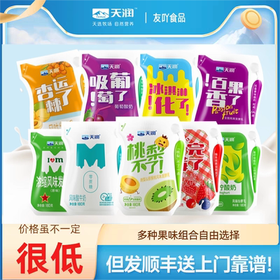 顺丰包邮新疆天润酸奶袋装冰淇淋百香果青柠组合发酵乳浓缩低温奶