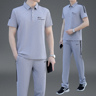 中老年男士父亲运动服休闲套装