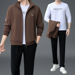 春秋款中老年男士父亲运动服套装