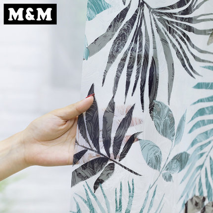 浴室防水浴帘淋浴洗澡保暖冬防霉高档卫生间浴间帘子树影婆娑