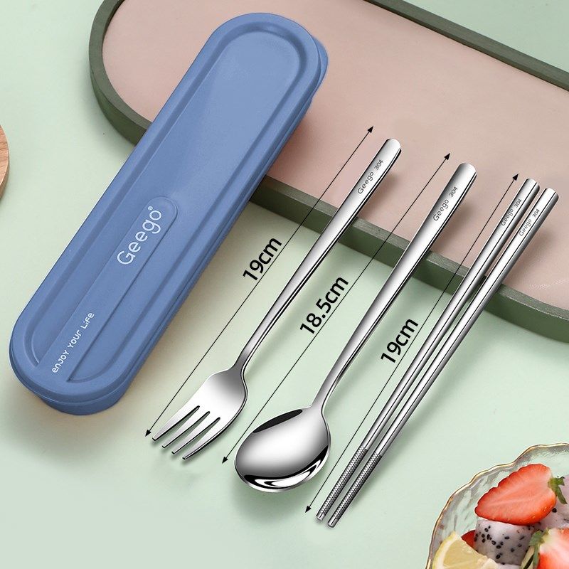 便携筷子勺子套装316不锈钢高档餐具收纳盒叉子一人用学生小儿童,餐饮具,便携/折叠餐具,淘宝优惠券,粉丝福利购,淘宝优惠卷