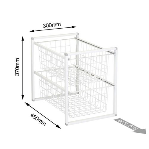 衣柜收纳筐衣橱收纳分层拉篮抽屉式铁艺置物架储物筐内衣收纳盒