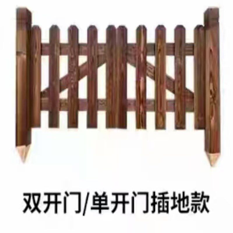 防腐木栅栏门花园围栏门户外庭院木质白色护栏杆水泥地菜地双门