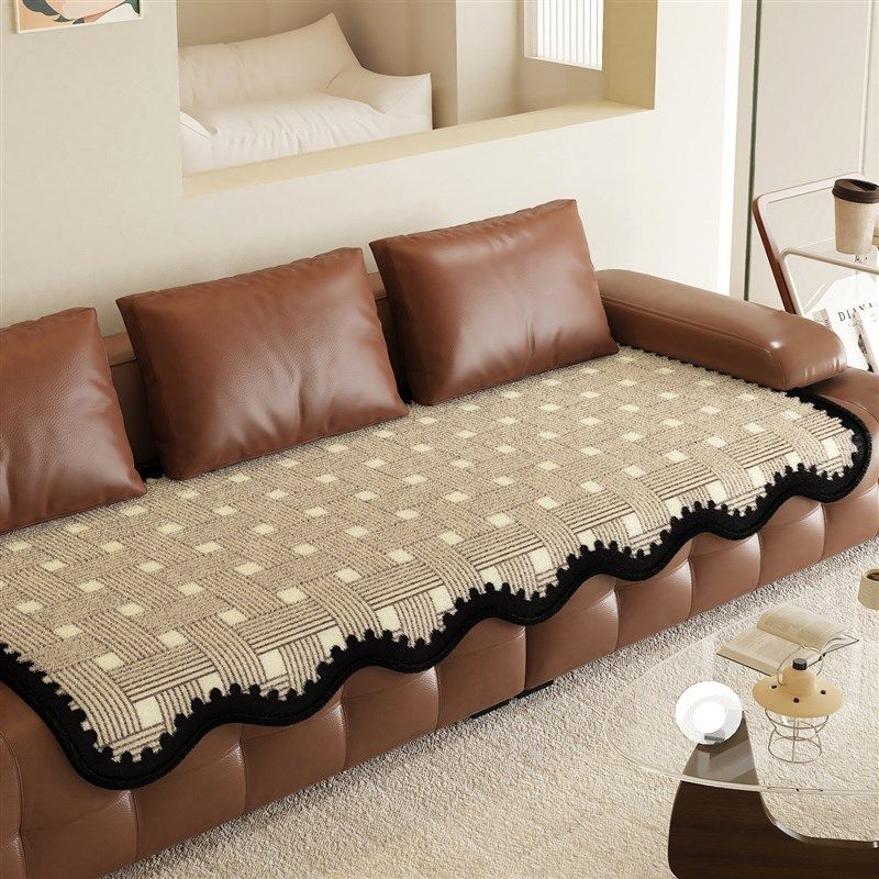 中古风异形毛绒沙发垫冬2025新款加厚不掉毛皮沙发坐垫防滑盖布巾,居家布艺,沙发垫,淘宝优惠券,粉丝福利购,淘宝优惠卷