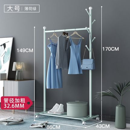 不占地衣架落地卧室内小型挂衣架房间移动晾衣架挂衣杆挂衣服架