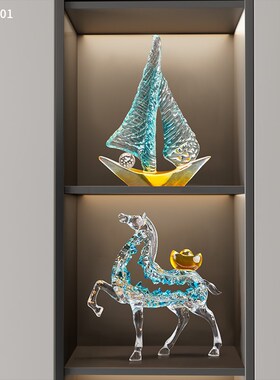 一帆风顺帆船摆件轻奢高档客厅玄关电视柜酒柜装饰品办公室工艺品