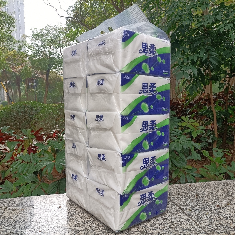 思柔方巾纸纯木纸浆新洁丽来整件10包医院B超适用方纸