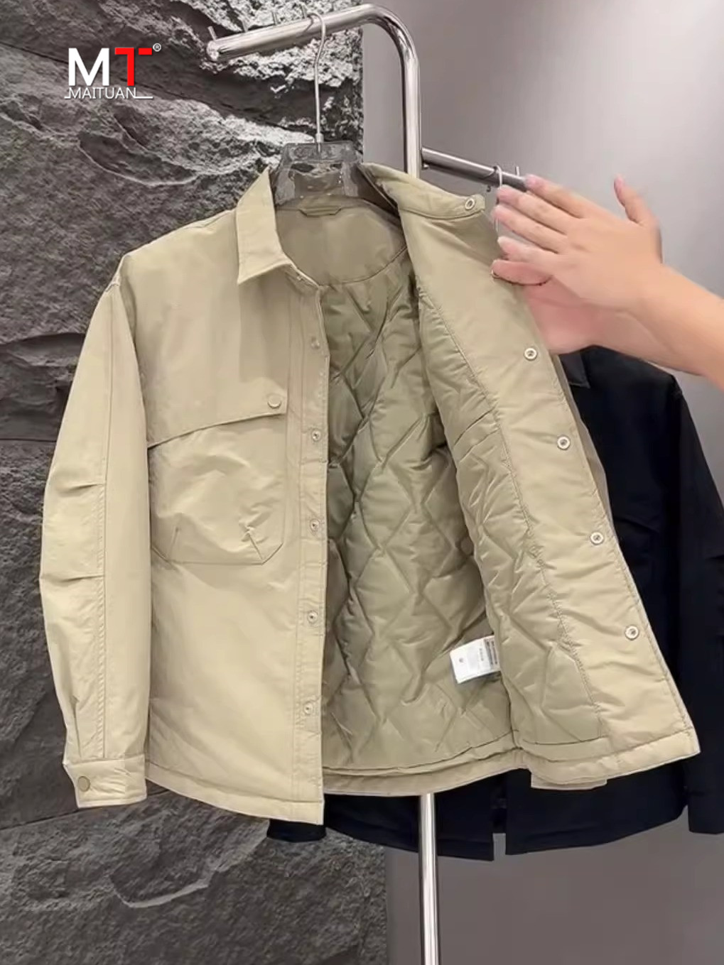 高端棉服外套男士2025新款秋冬季加棉加厚保暖夹棉衣翻领夹克男款