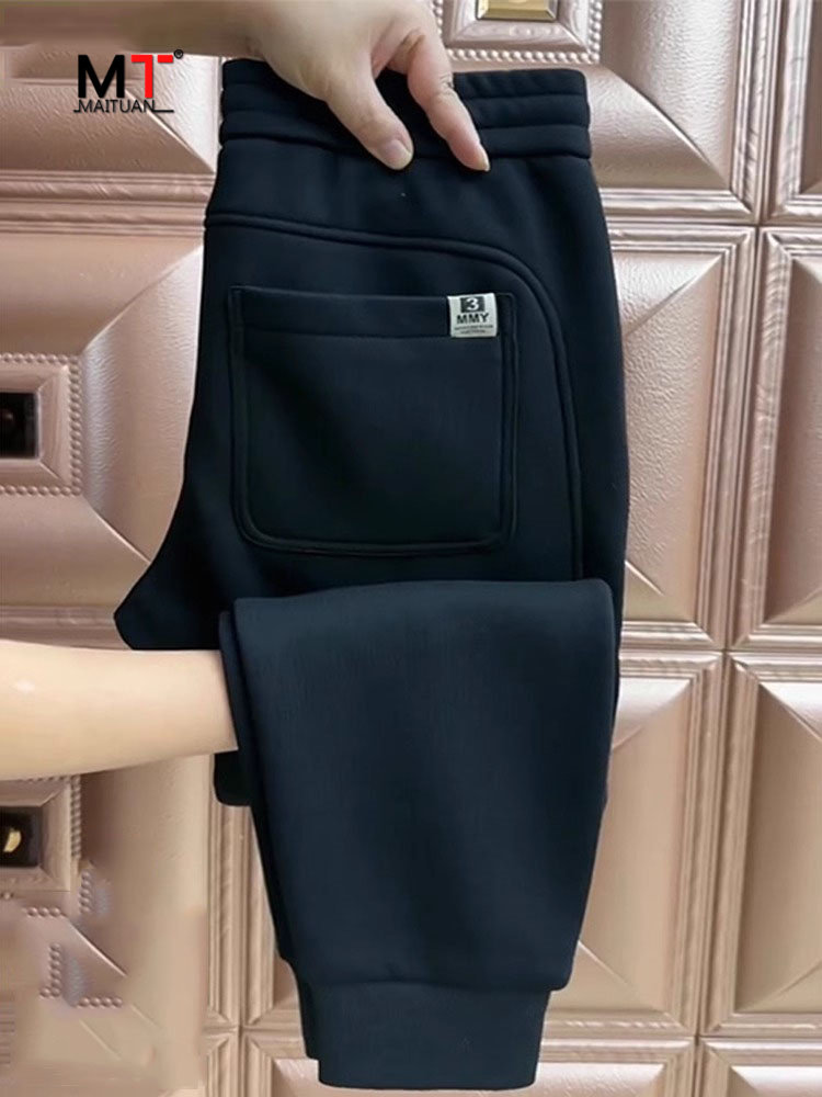 高端休闲卫裤男士春秋冬季2025新款潮牌男裤加绒加厚运动裤子男款