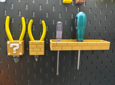 适用宜家SKADIS斯考迪斯洞洞板配件马里奥方块螺丝刀剪钳收纳套装