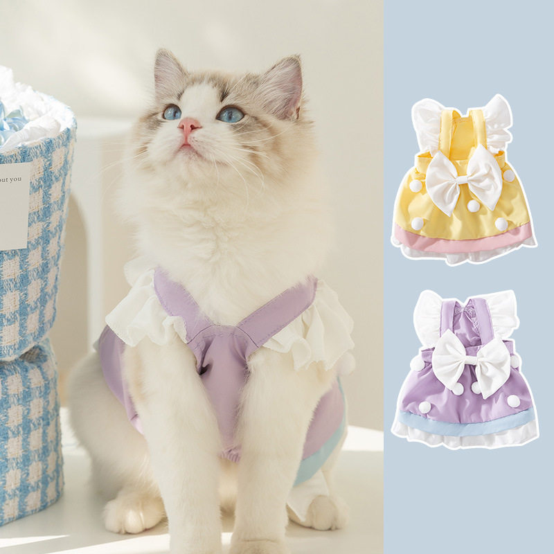 可爱公主风蛋糕猫咪连衣裙蓝猫布偶猫宠物衣服成猫幼猫无毛猫