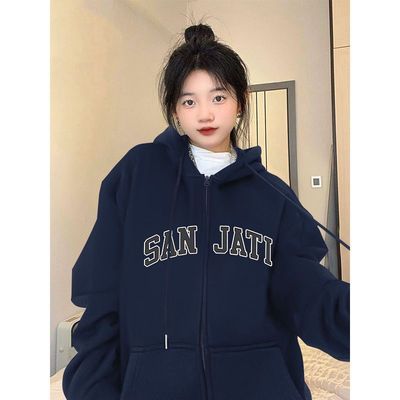 新食毛华棉印花开衫拉链卫衣女上衣复合/牛奶丝300克银狐绒400克