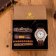 Quartz Wrist Watch Leather Wallet Gift Set for Boyfriend men