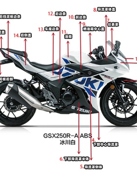 适用铃木GSX250R-A导流罩侧体护板盖边条挡泥板全车塑料烤漆外壳