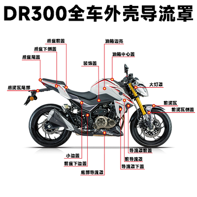 DR300全车导流罩大灯罩原厂防伪