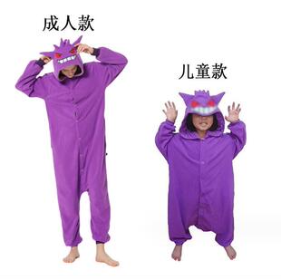 儿童耿鬼卡通连体睡衣动物宝宝男女秋冬摇粒绒加厚睡袍情侣演出服