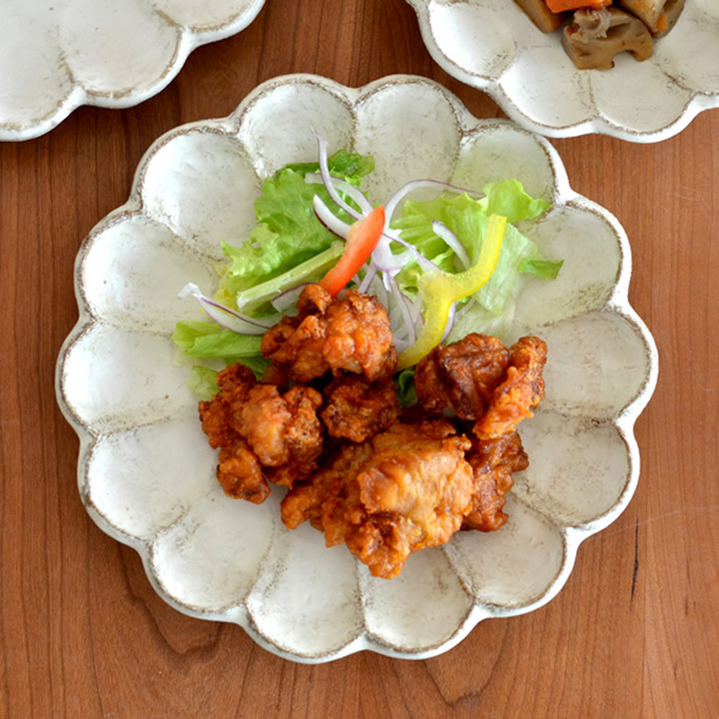 美浓烧餐盘小兵复古粗陶梨花