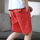 Пляжные мужские трендовые хлопковые штаны, тонкие летние универсальные шорты для отдыха