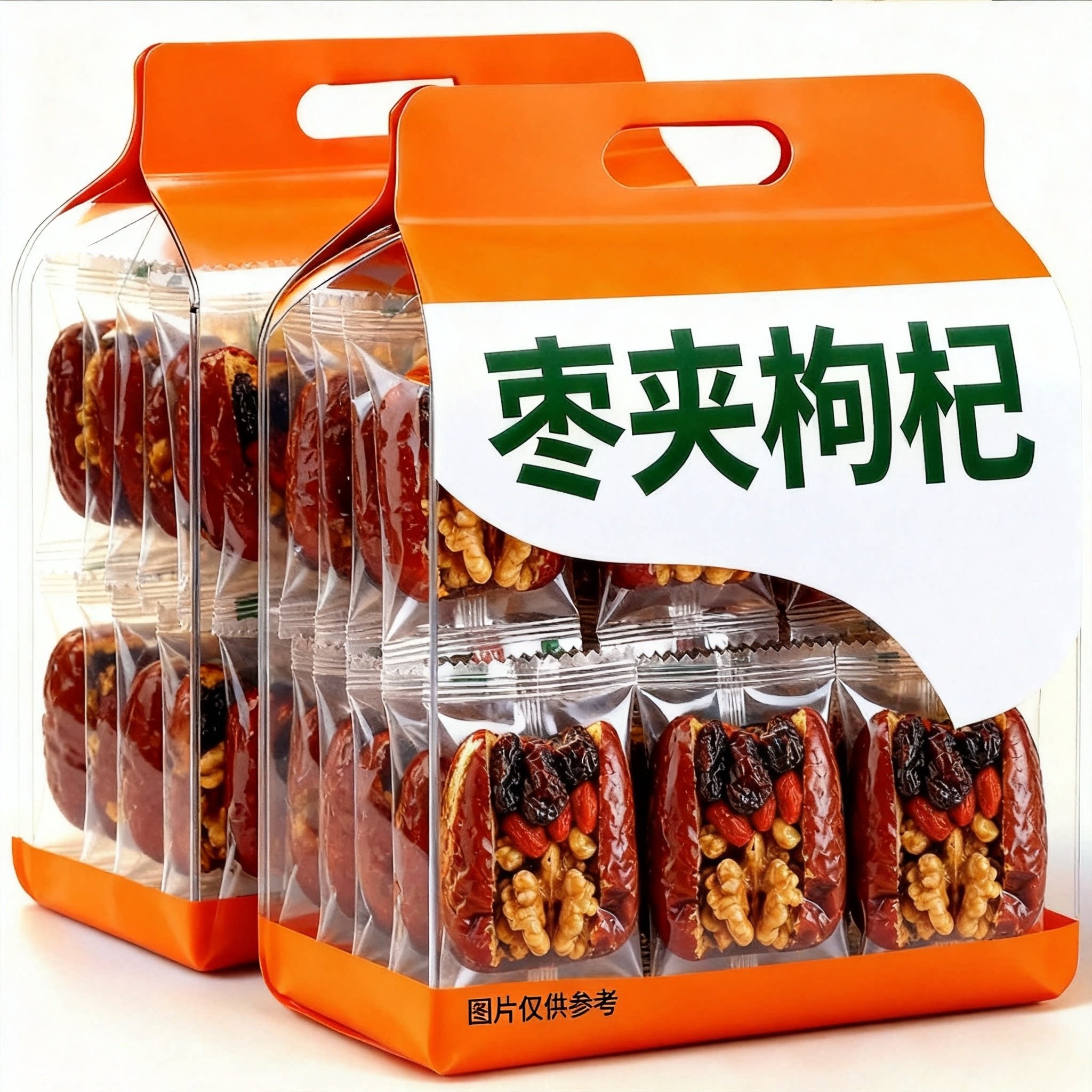 红枣夹核桃仁黑加仑枸杞真空独立包装山西特产孕妇红枣核桃糕新品