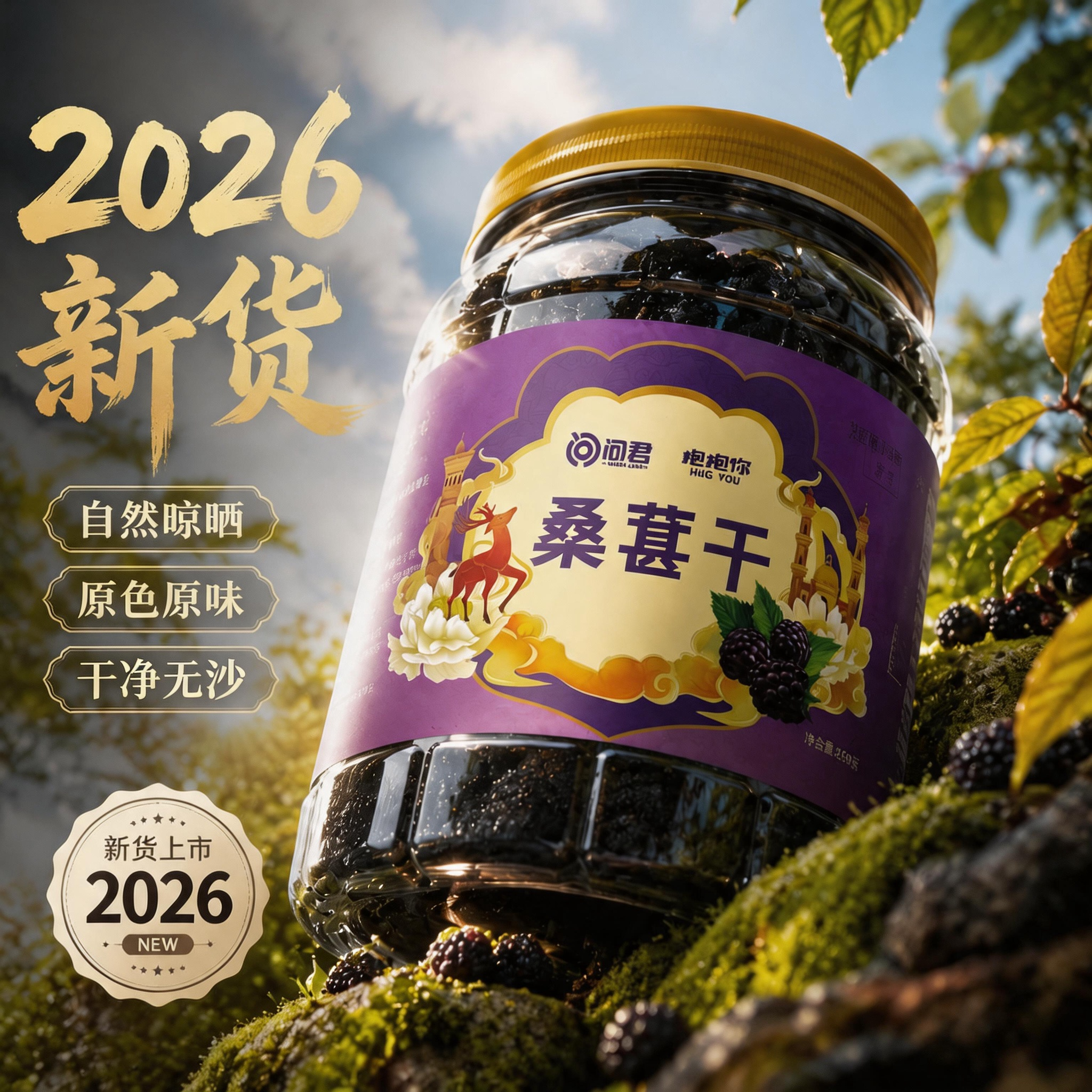 桑葚干黑桑椹新疆特产级官方旗舰店泡酒专用新鲜药用泡茶水子干果