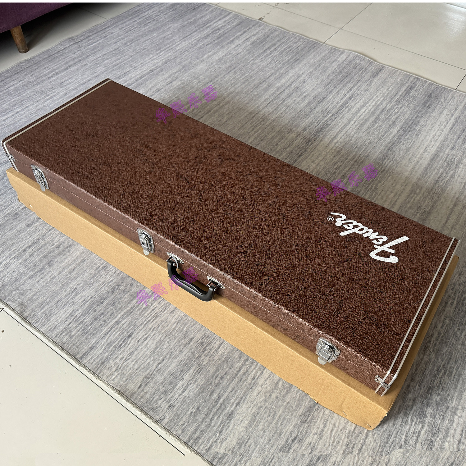 墨芬Fender芬达电吉他方形琴盒ST/TELE通用复古棕色琴箱 带锁托运